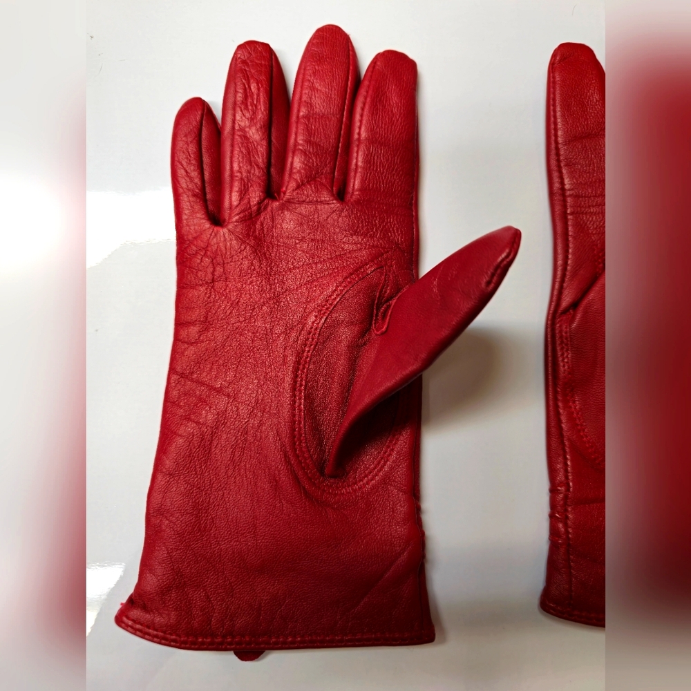 Etienne Red Professional Leather Shell Cashmere Lining Medium Size Vintage